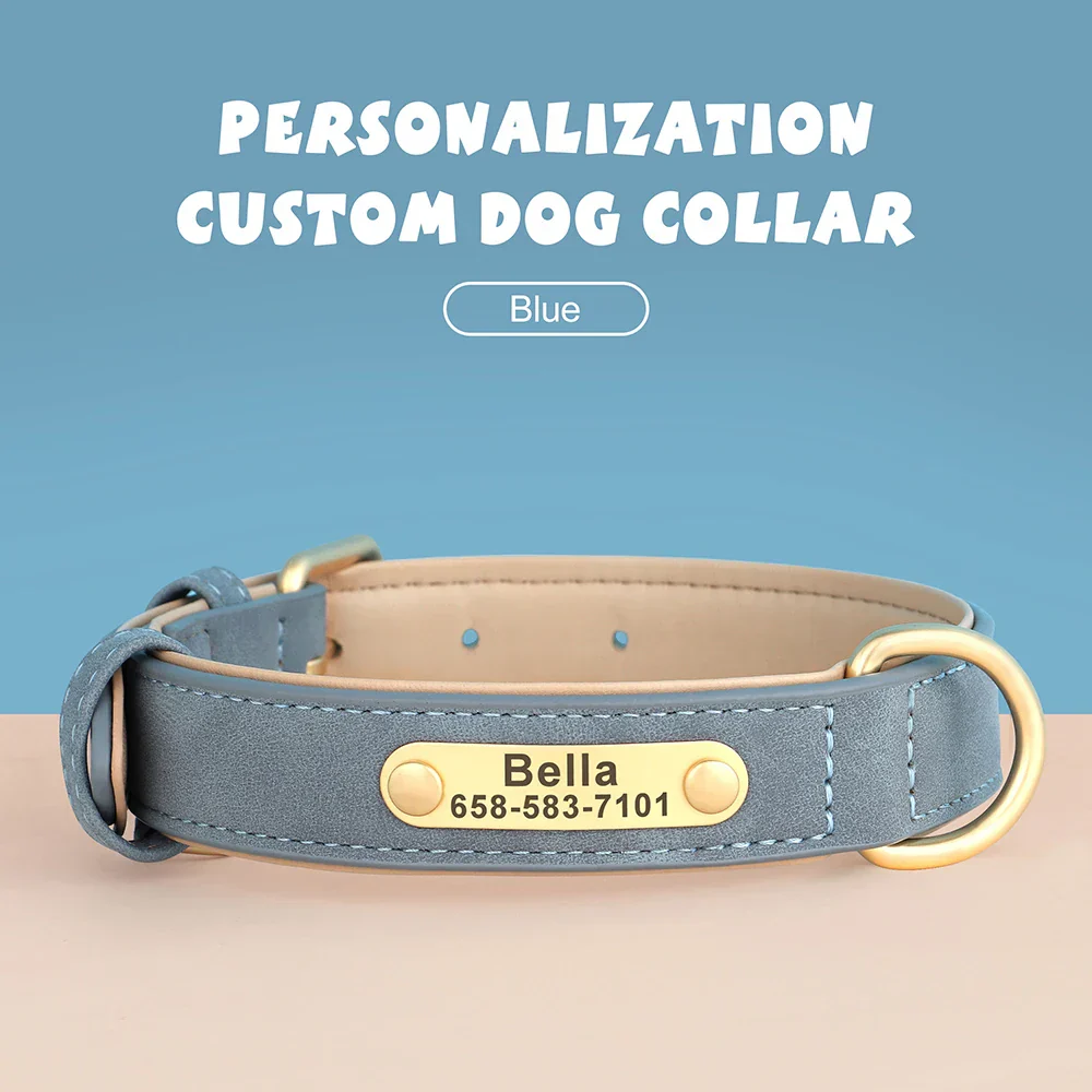 Personalized PU Leather Dog Collar with Custom Engraved ID Tag - Image 15
