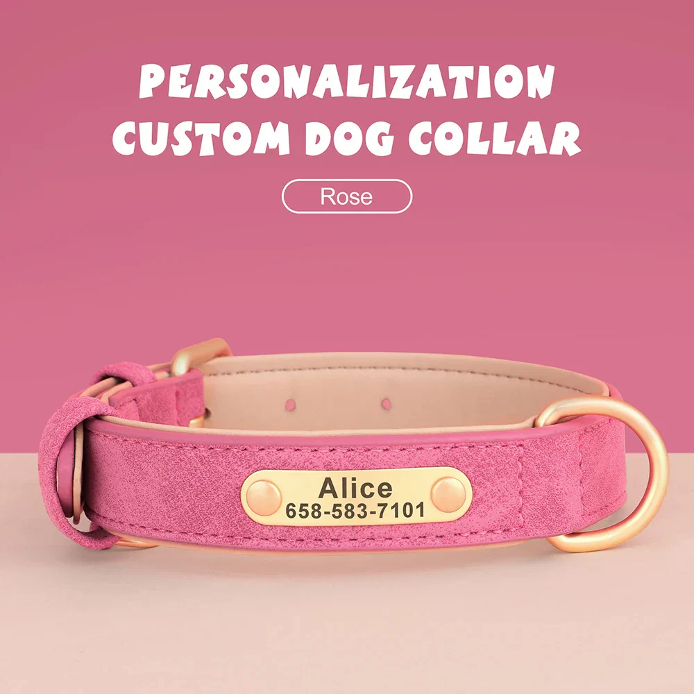Personalized PU Leather Dog Collar with Custom Engraved ID Tag - Image 17
