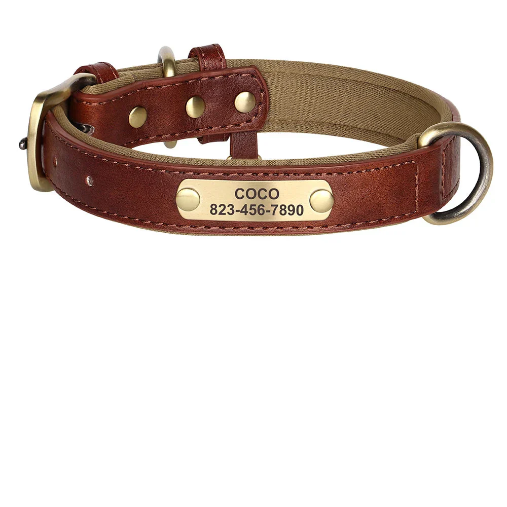 Personalized PU Leather Dog Collar with Custom Engraved ID Tag - Image 22