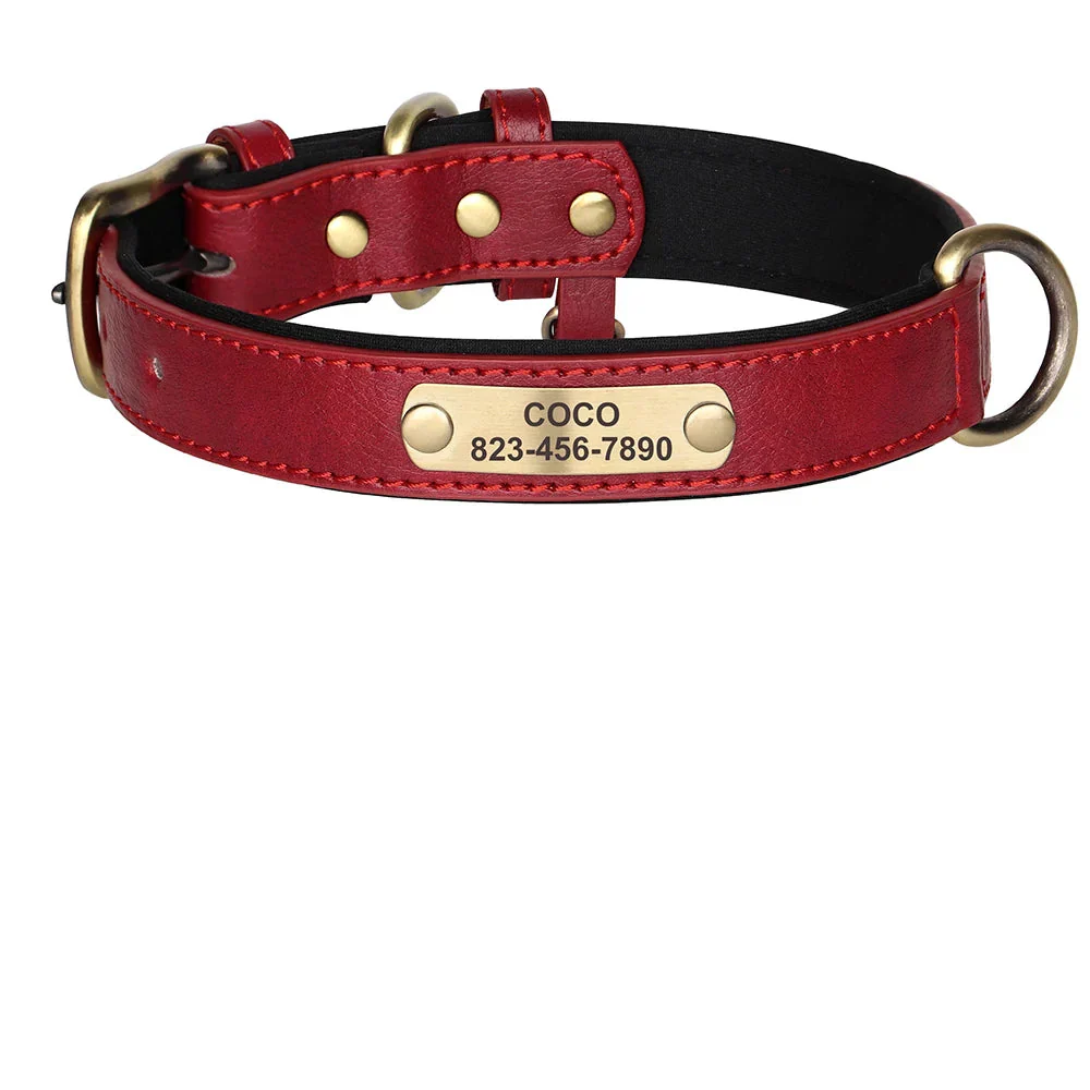 Personalized PU Leather Dog Collar with Custom Engraved ID Tag - Image 25
