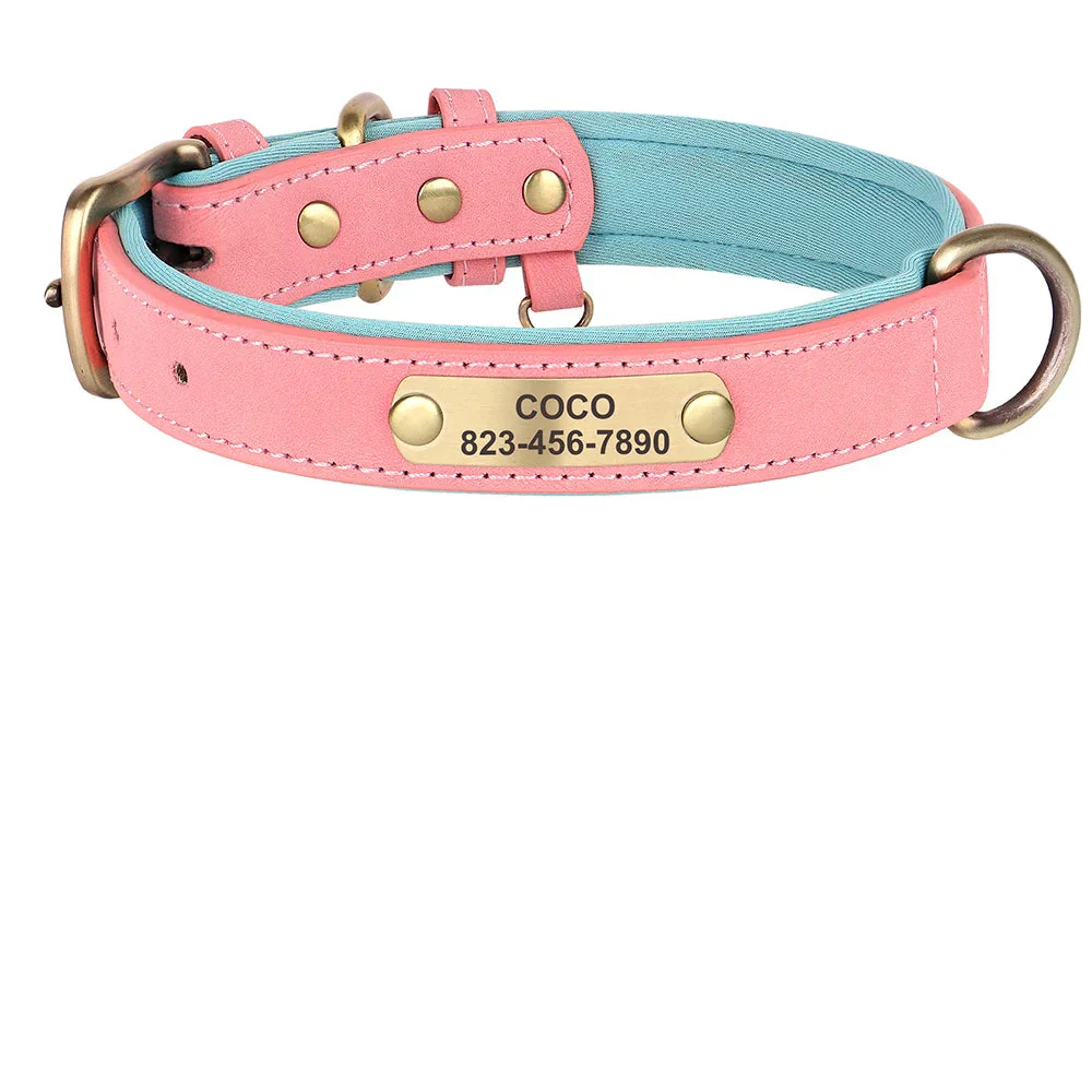Personalized PU Leather Dog Collar with Custom Engraved ID Tag - Image 26