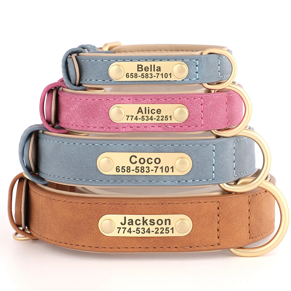 Personalized PU Leather Dog Collar with Custom Engraved ID Tag - Image 3