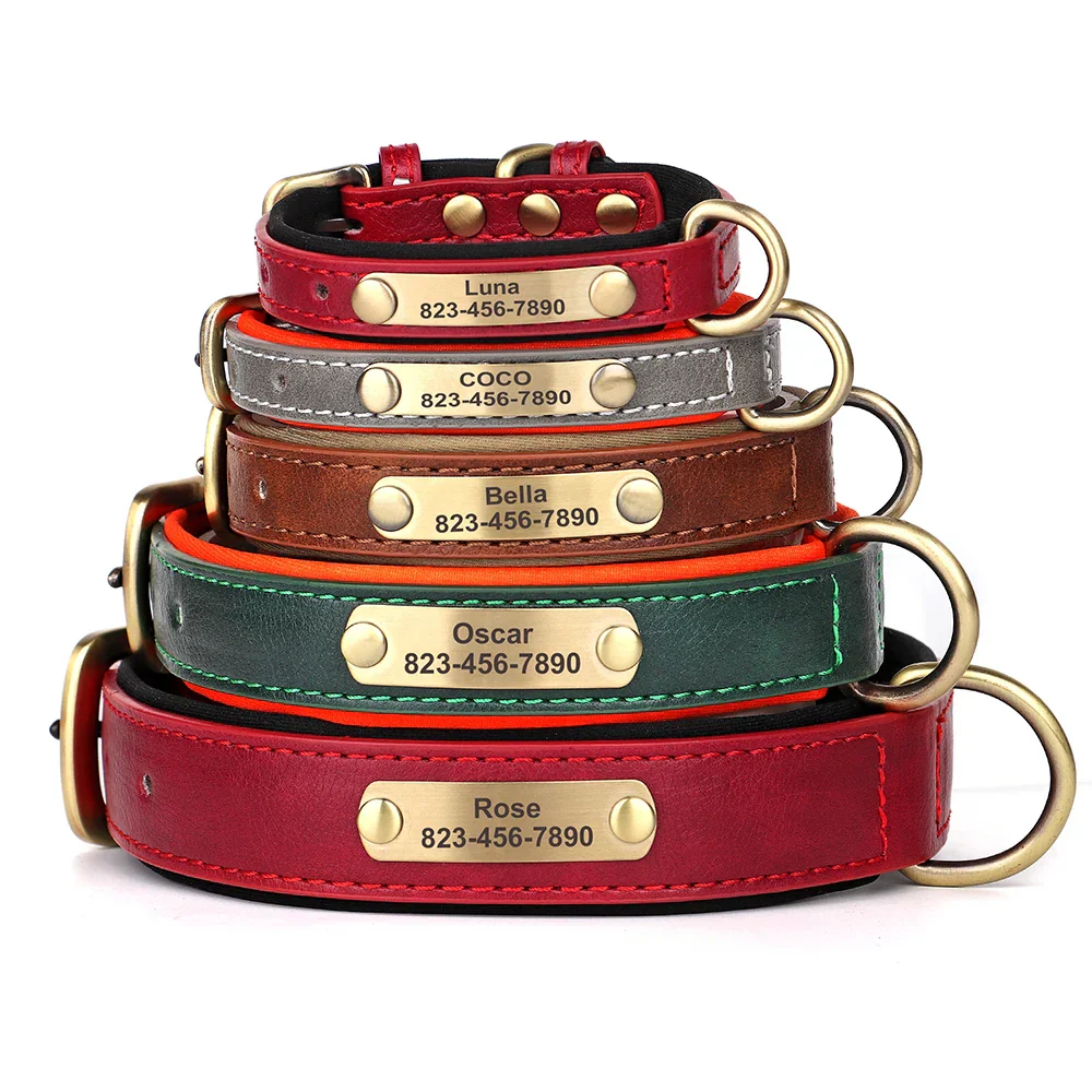 Personalized PU Leather Dog Collar with Custom Engraved ID Tag - Image 4