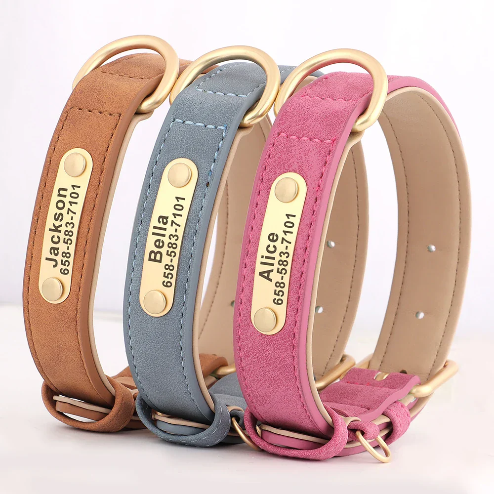 Personalized PU Leather Dog Collar with Custom Engraved ID Tag - Image 5