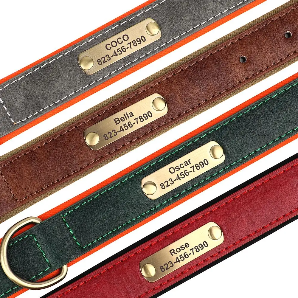 Personalized PU Leather Dog Collar with Custom Engraved ID Tag - Image 6