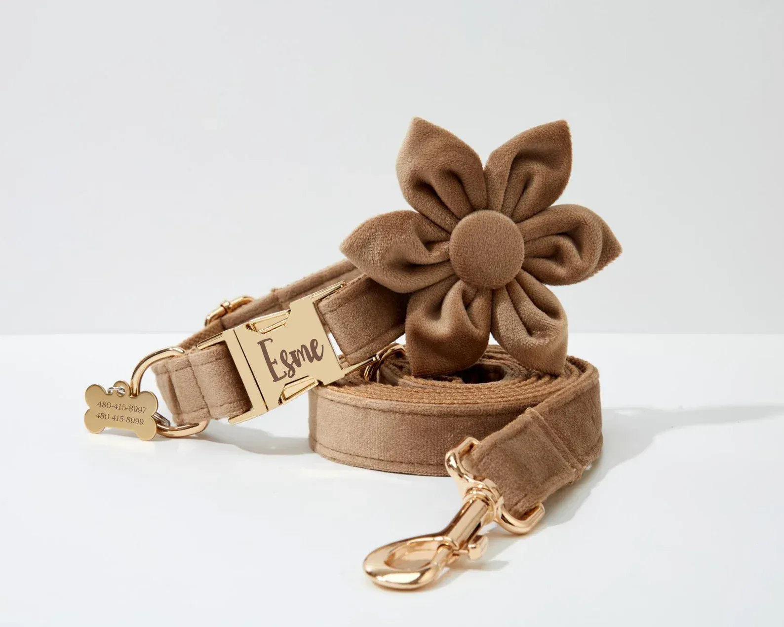 Personalized Shallow Khaki Velvet Classic Set - Image 3