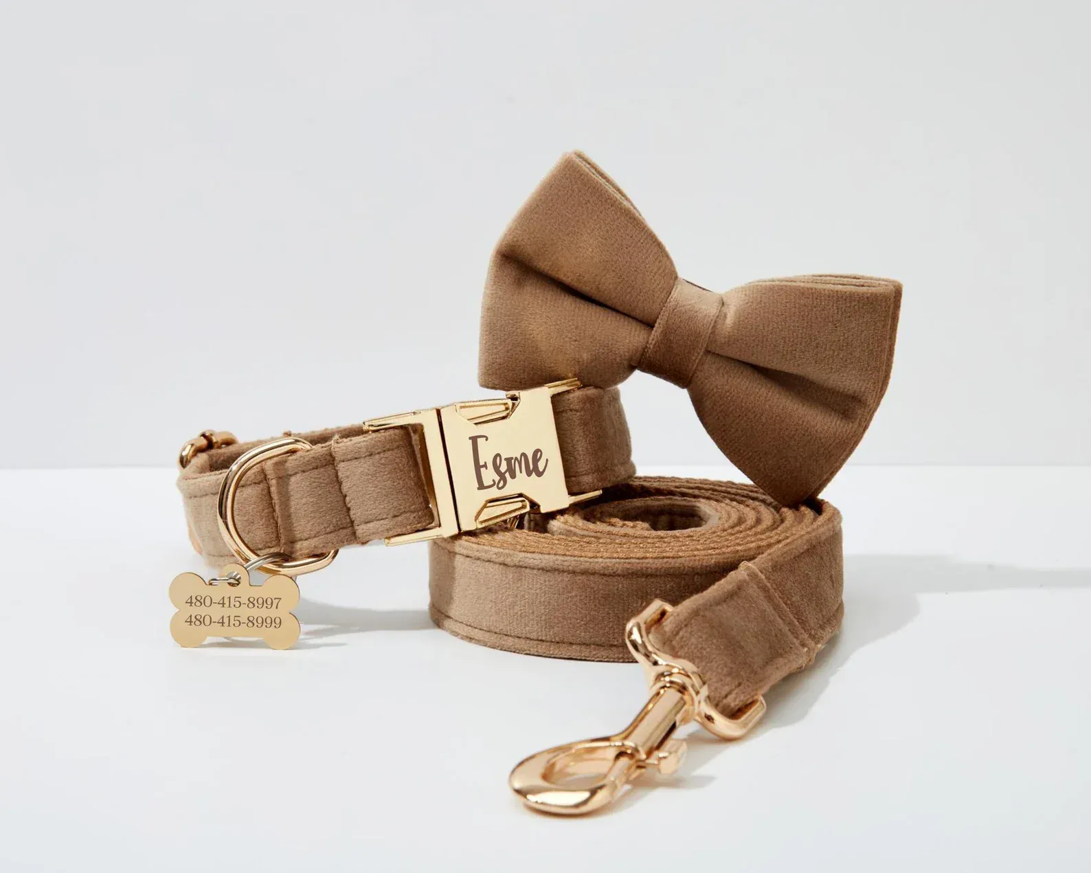 Personalized Shallow Khaki Velvet Classic Set - Image 5