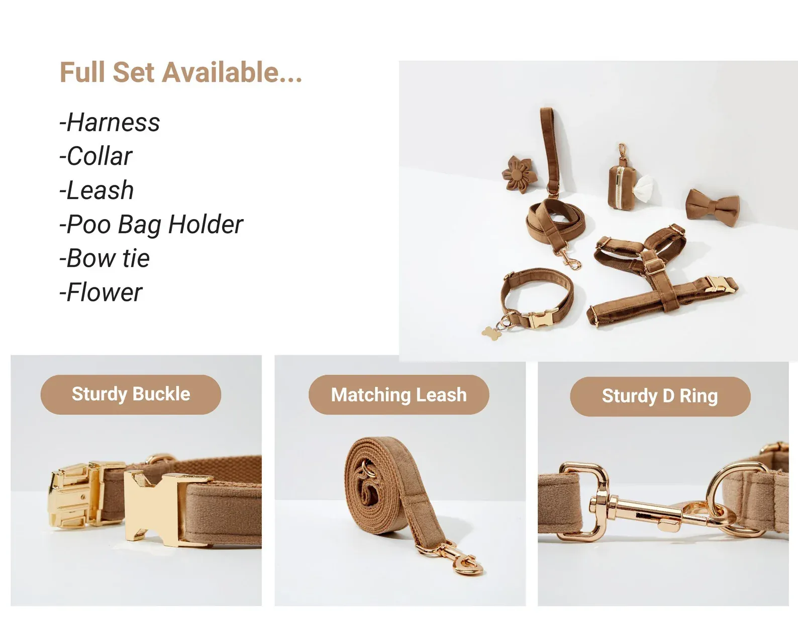 Personalized Shallow Khaki Velvet Classic Set - Image 6