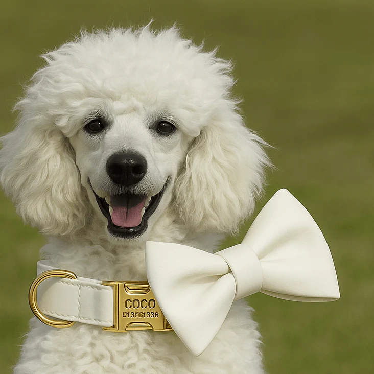 Personalized White Leather Classic Set - Image 2