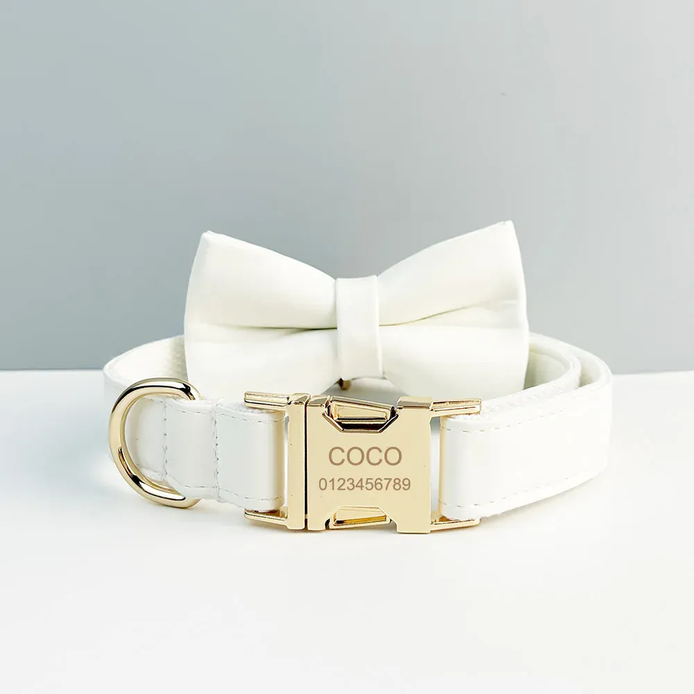 Personalized White Leather Classic Set - Image 5