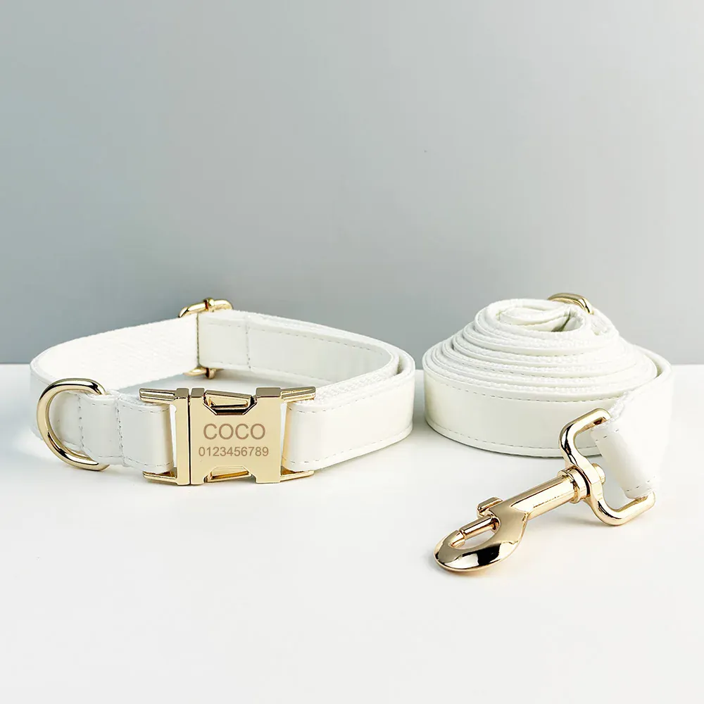 Personalized White Leather Classic Set - Image 8
