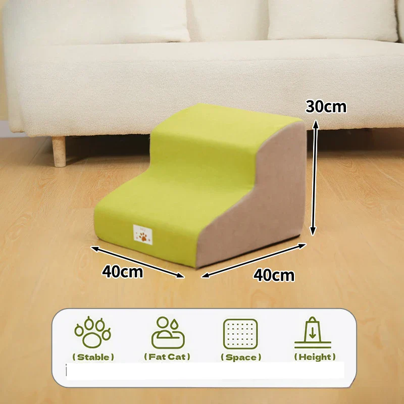 Pet 2/3 Step Stairs Ramp – Soft Memory Foam Dog & Cat Ladder | Removable & Washable Training Pet Ramp - Image 11