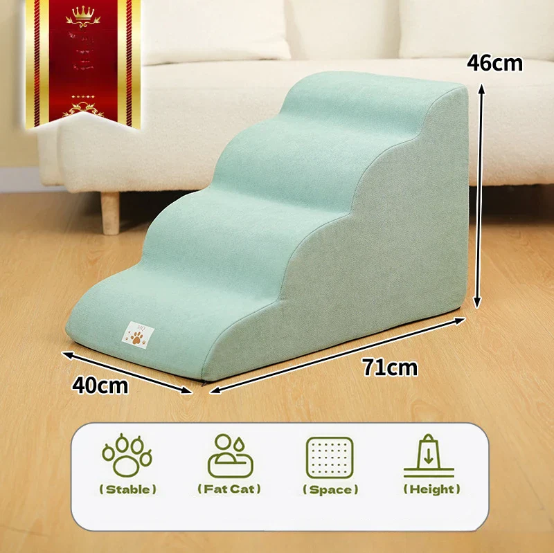 Pet 2/3 Step Stairs Ramp – Soft Memory Foam Dog & Cat Ladder | Removable & Washable Training Pet Ramp - Image 12