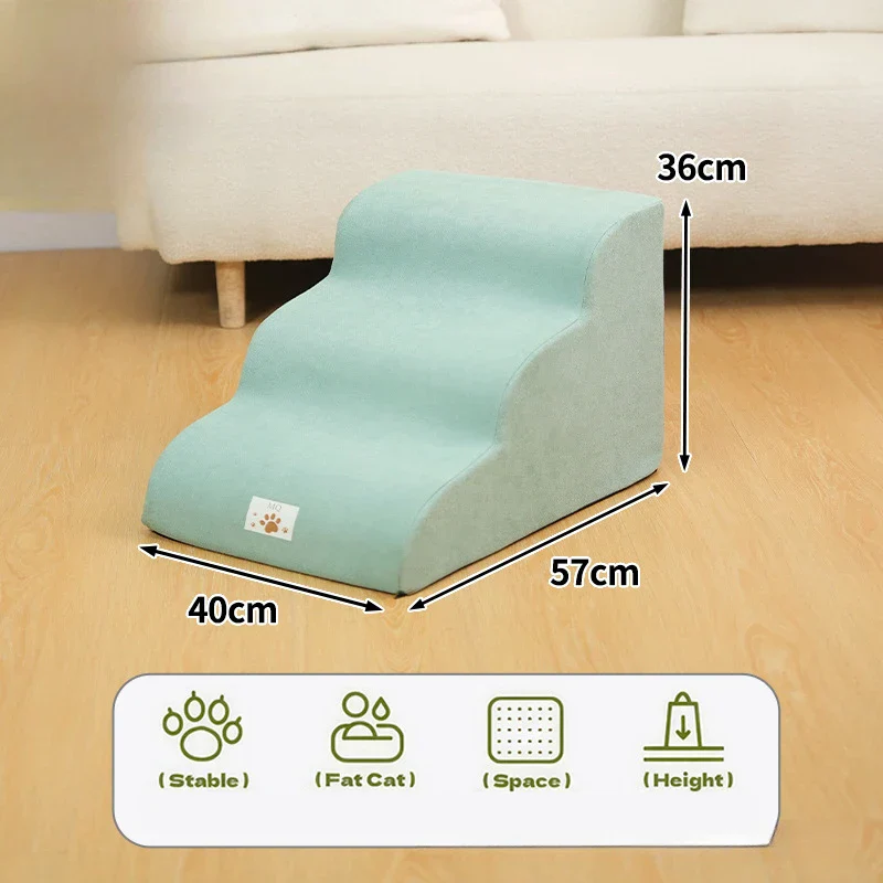 Pet 2/3 Step Stairs Ramp – Soft Memory Foam Dog & Cat Ladder | Removable & Washable Training Pet Ramp - Image 14