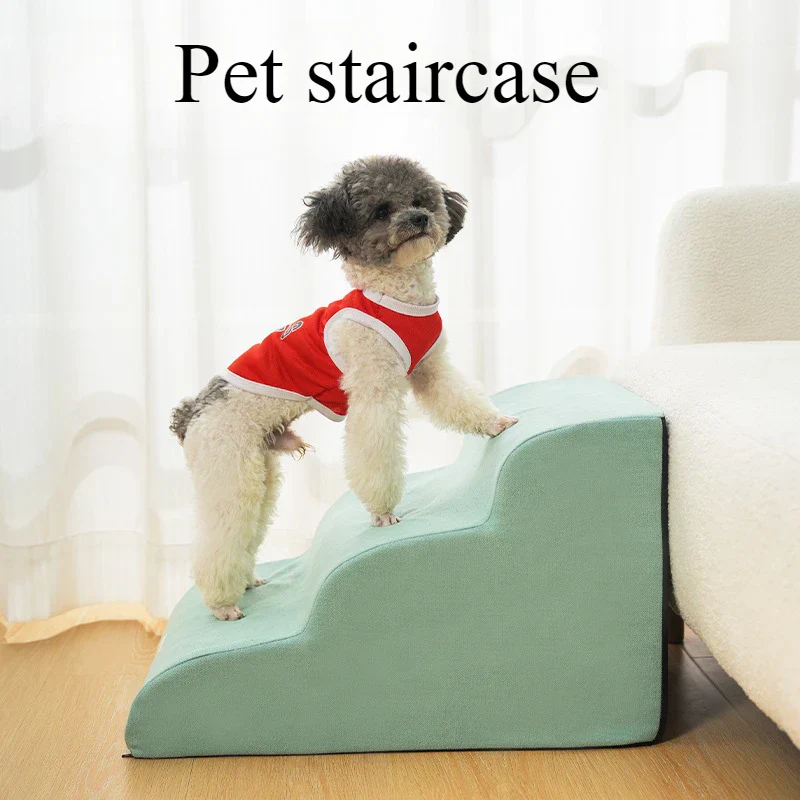 Pet 2/3 Step Stairs Ramp – Soft Memory Foam Dog & Cat Ladder | Removable & Washable Training Pet Ramp - Image 3