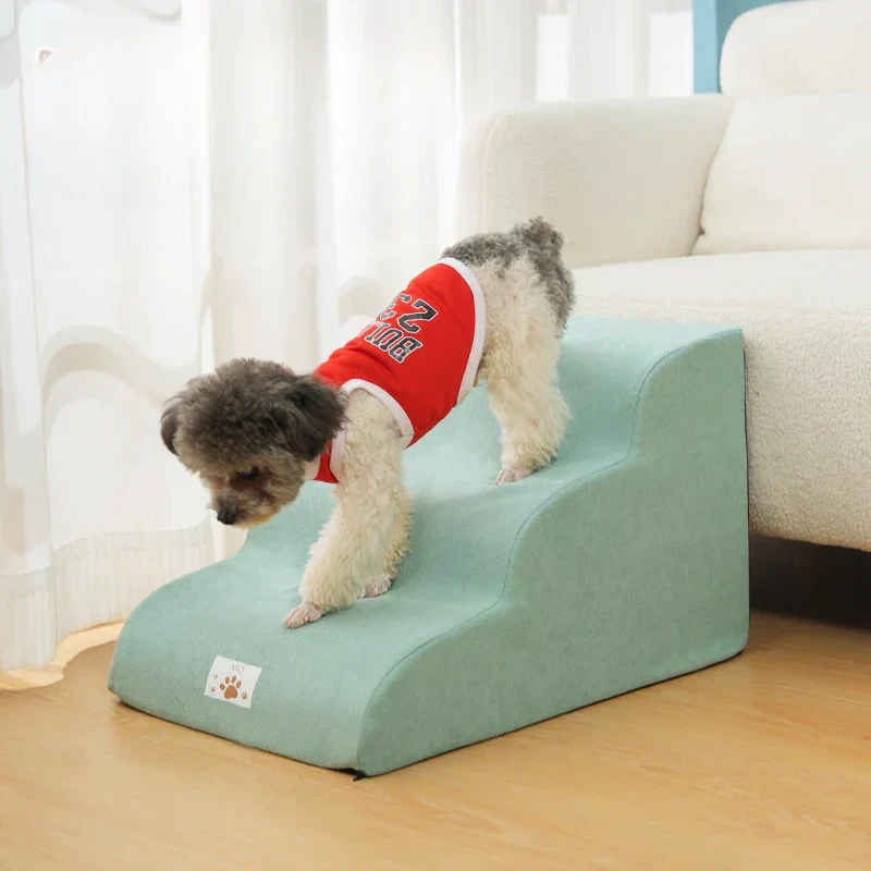 Pet 2/3 Step Stairs Ramp – Soft Memory Foam Dog & Cat Ladder | Removable & Washable Training Pet Ramp - Image 4