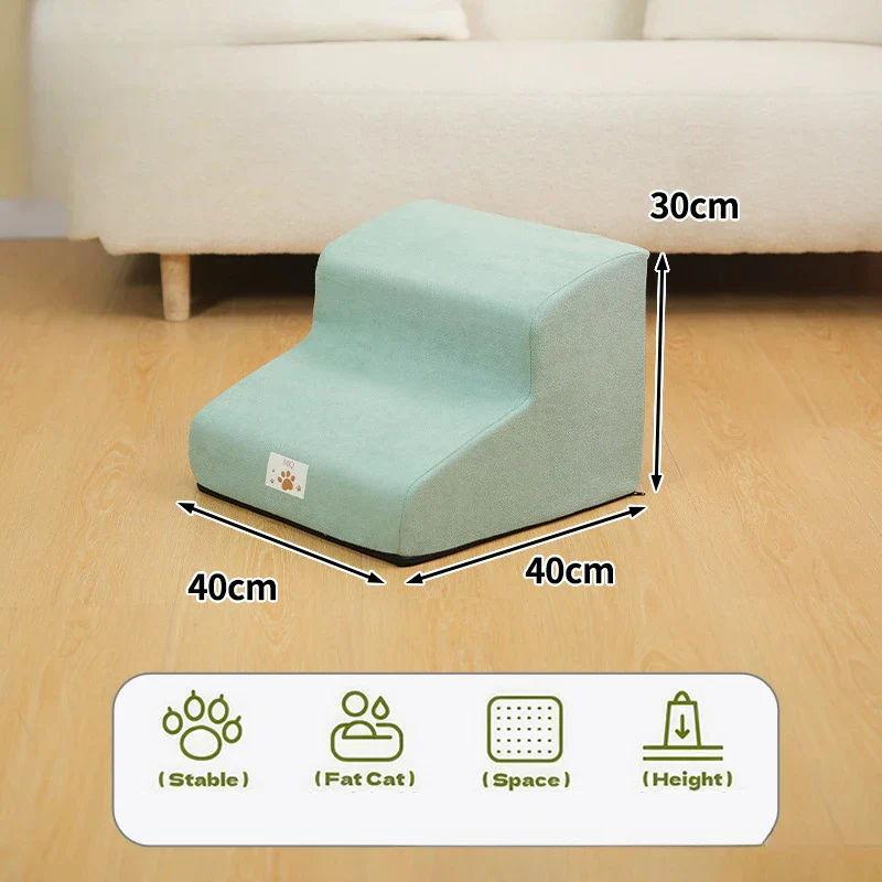 Pet 2/3 Step Stairs Ramp – Soft Memory Foam Dog & Cat Ladder | Removable & Washable Training Pet Ramp - Image 6