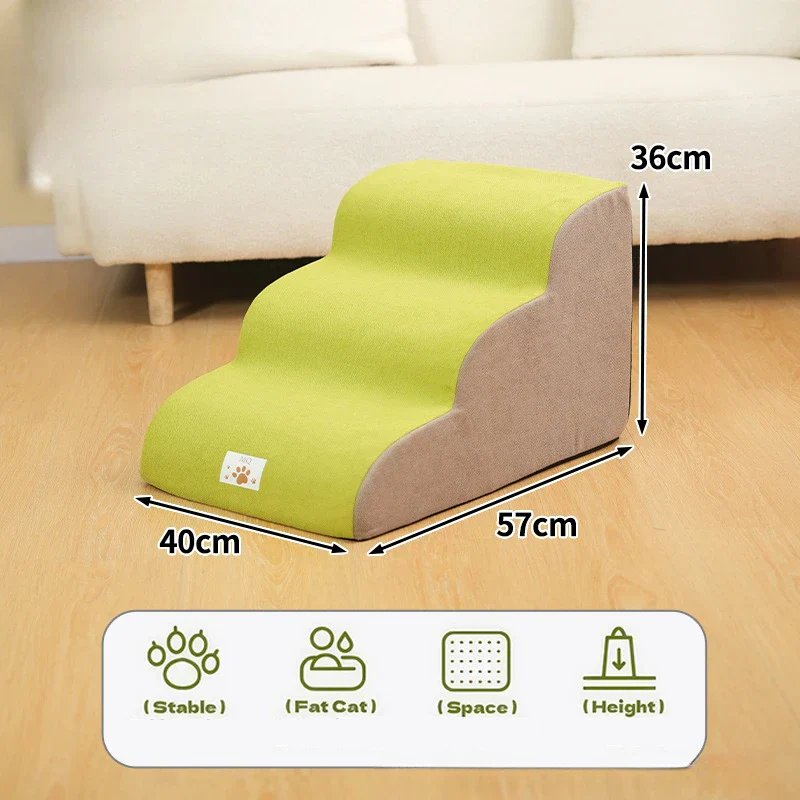 Pet 2/3 Step Stairs Ramp – Soft Memory Foam Dog & Cat Ladder | Removable & Washable Training Pet Ramp - Image 8