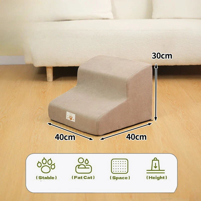 Pet 2/3 Step Stairs Ramp – Soft Memory Foam Dog & Cat Ladder | Removable & Washable Training Pet Ramp - Image 9