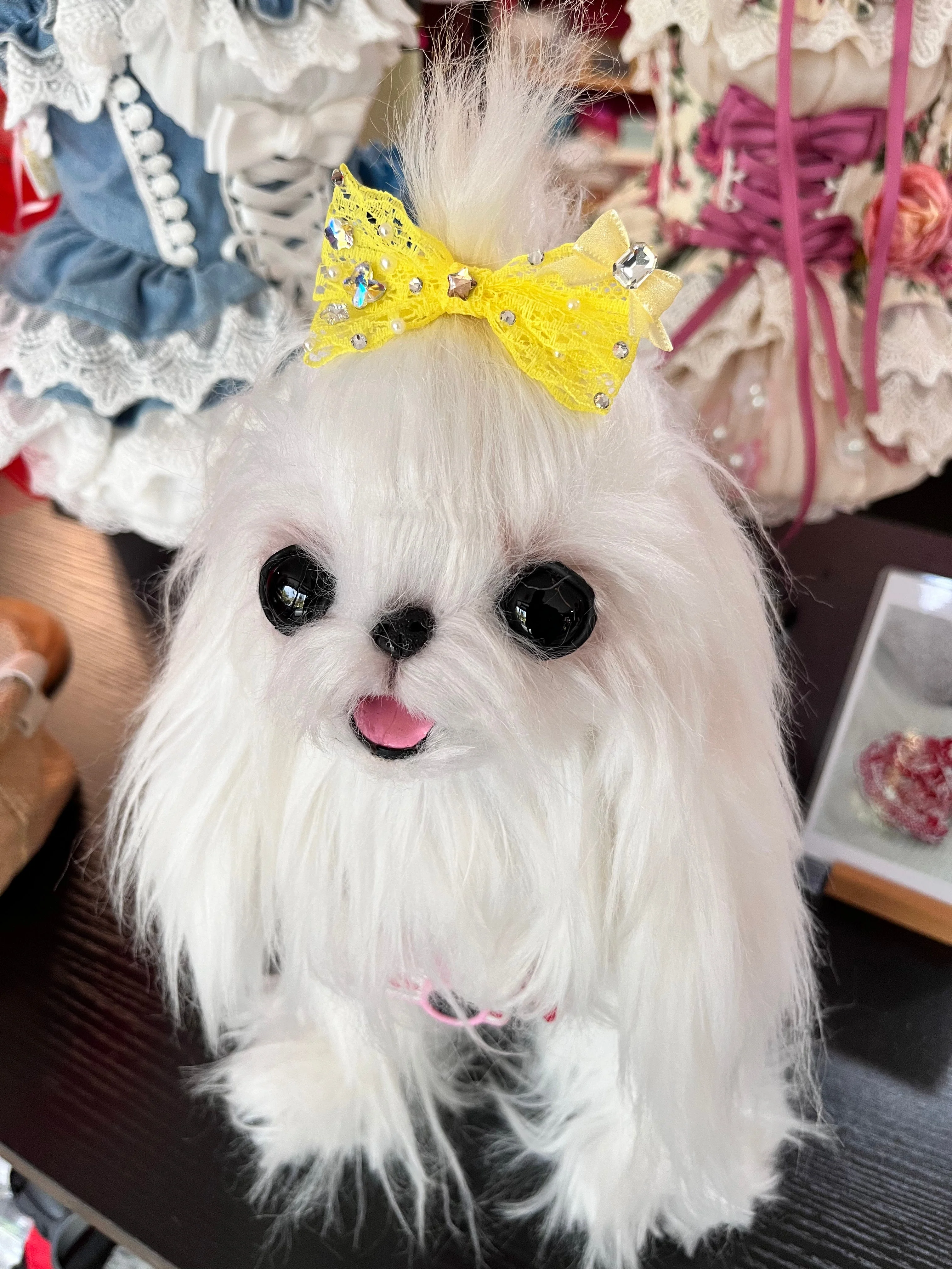 Pet Accessories Lace Rhinestone Bow Hair Clip headwear - Image 3