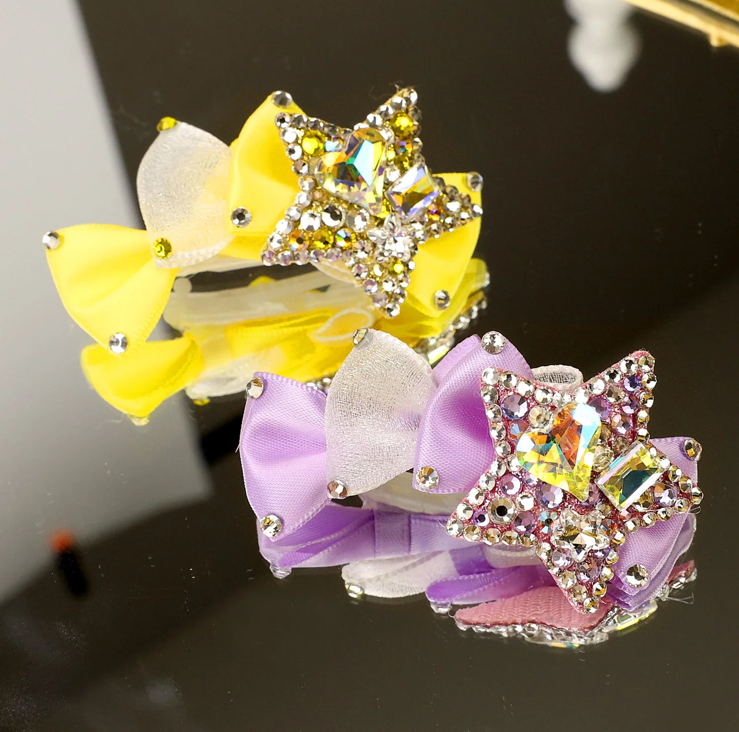 Pet Accessories Rhinestone Star Bow Hair Clip headwear - Image 2