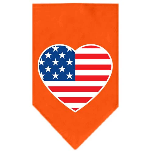 Pet and Dog Bandana Screen Printed, "American Flag Heart" - Image 10
