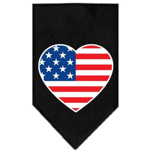 Pet and Dog Bandana Screen Printed, "American Flag Heart" - Image 2