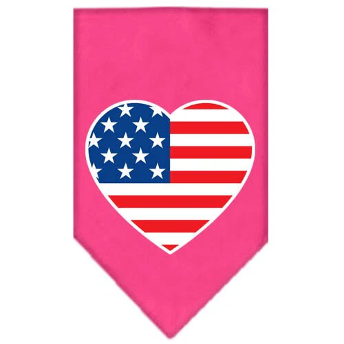 Pet and Dog Bandana Screen Printed, "American Flag Heart" - Image 3