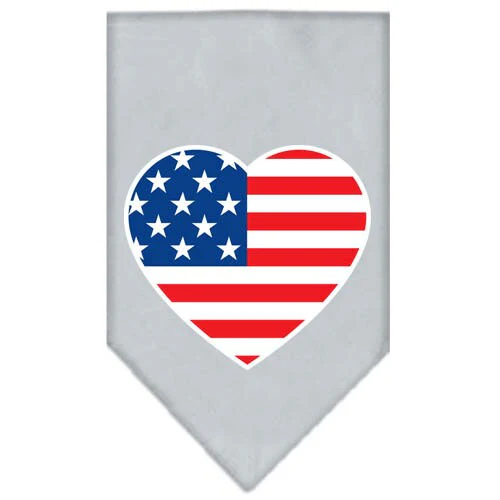 Pet and Dog Bandana Screen Printed, "American Flag Heart" - Image 4