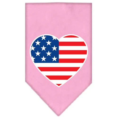 Pet and Dog Bandana Screen Printed, "American Flag Heart" - Image 5