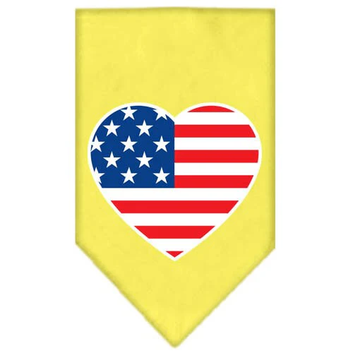 Pet and Dog Bandana Screen Printed, "American Flag Heart" - Image 7