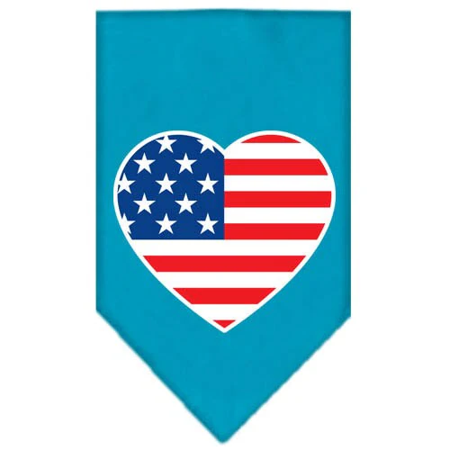 Pet and Dog Bandana Screen Printed, "American Flag Heart" - Image 8