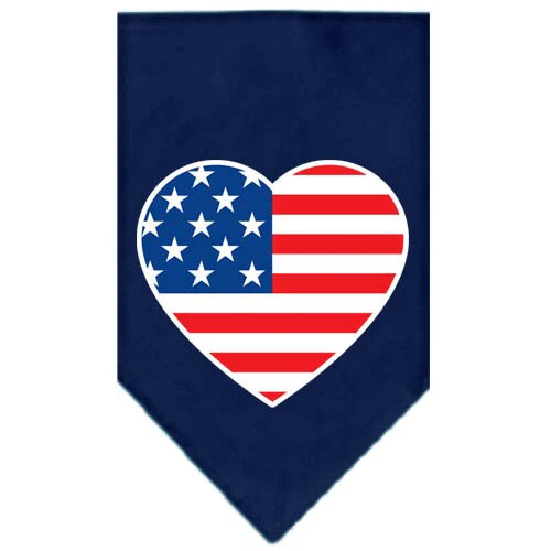 Pet and Dog Bandana Screen Printed, "American Flag Heart" - Image 9