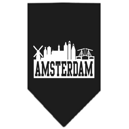 Pet and Dog Bandana Screen Printed, "Amsterdam Skyline" - Image 2