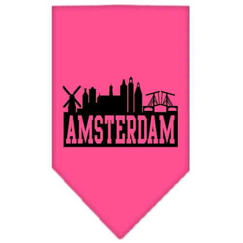 Pet and Dog Bandana Screen Printed, "Amsterdam Skyline" - Image 3
