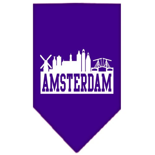 Pet and Dog Bandana Screen Printed, "Amsterdam Skyline" - Image 4