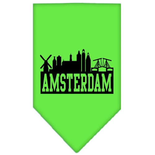 Pet and Dog Bandana Screen Printed, "Amsterdam Skyline" - Image 6