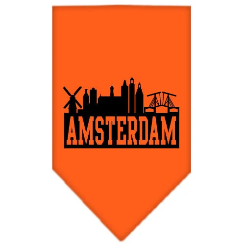 Pet and Dog Bandana Screen Printed, "Amsterdam Skyline" - Image 7