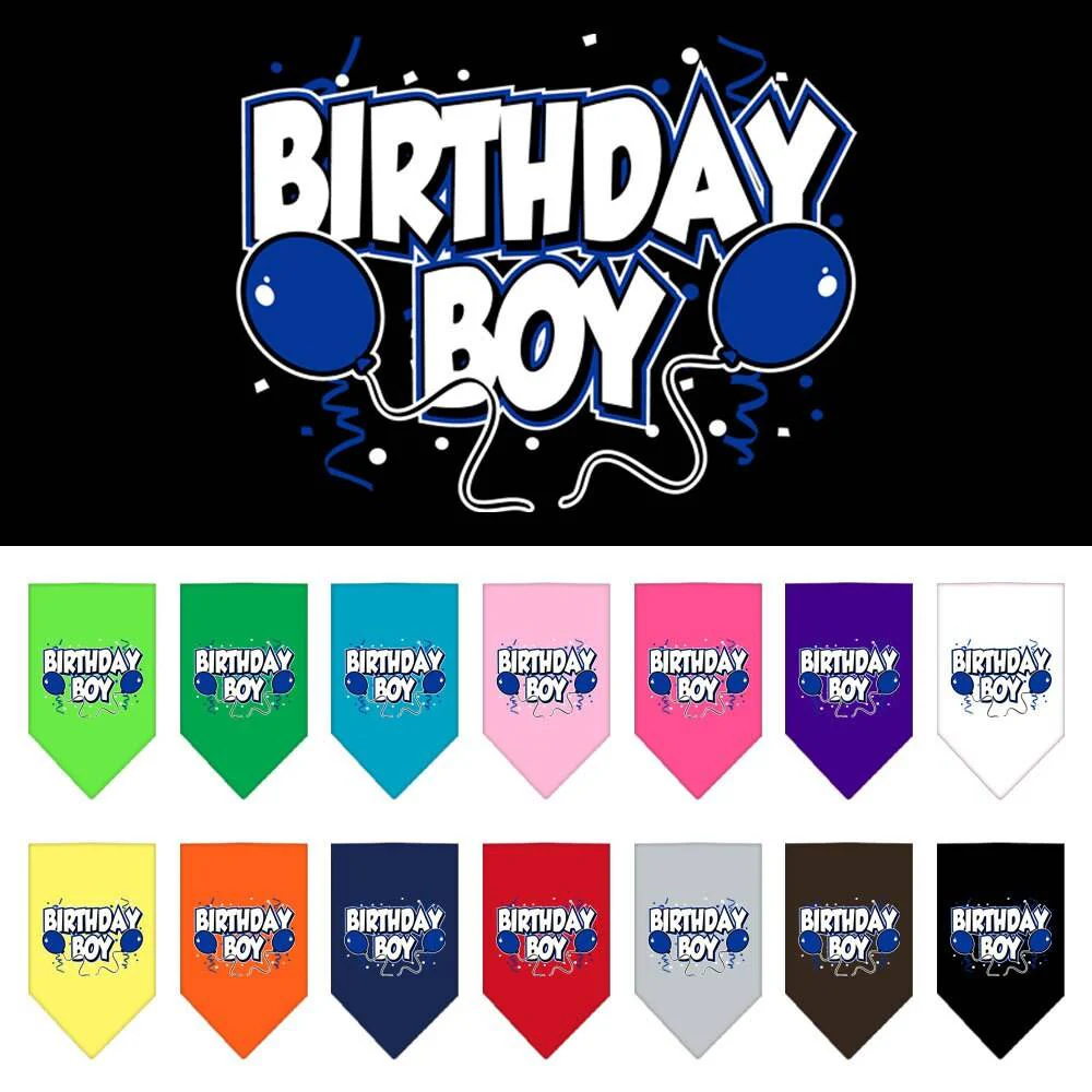 Pet and Dog Bandana Screen Printed, "Birthday Girl -or- "Birthday Boy" - Image 2