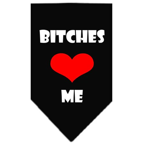 Pet and Dog Bandana Screen Printed, "Bitches Love Me" - Image 2