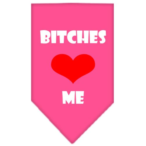 Pet and Dog Bandana Screen Printed, "Bitches Love Me" - Image 3