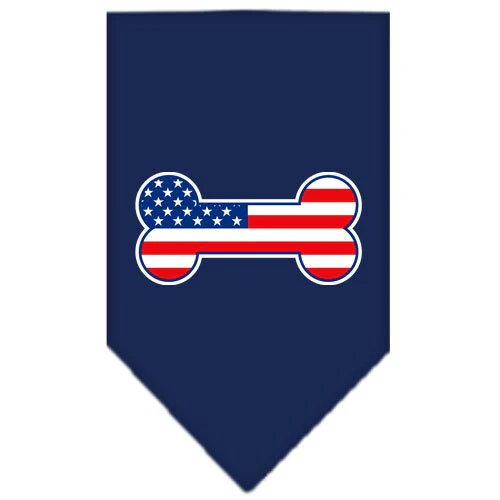 Pet and Dog Bandana Screen Printed, "Bone Shaped American Flag" - Image 3