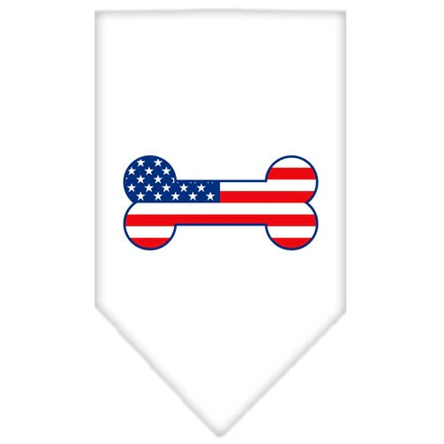 Pet and Dog Bandana Screen Printed, "Bone Shaped American Flag" - Image 4