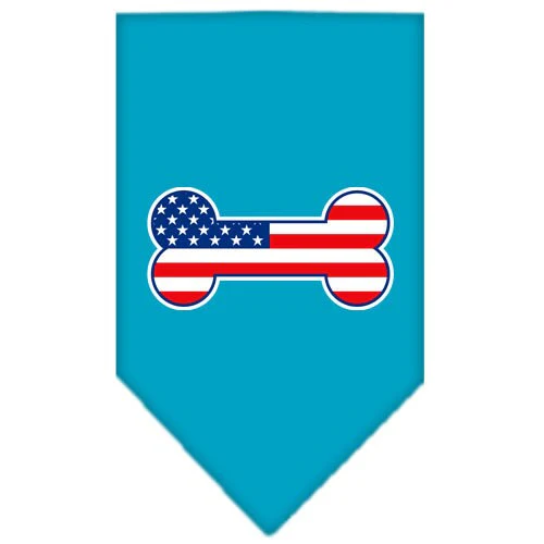 Pet and Dog Bandana Screen Printed, "Bone Shaped American Flag" - Image 8