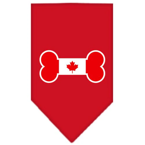 Pet and Dog Bandana Screen Printed, "Bone Shaped Canadian Flag" - Image 2