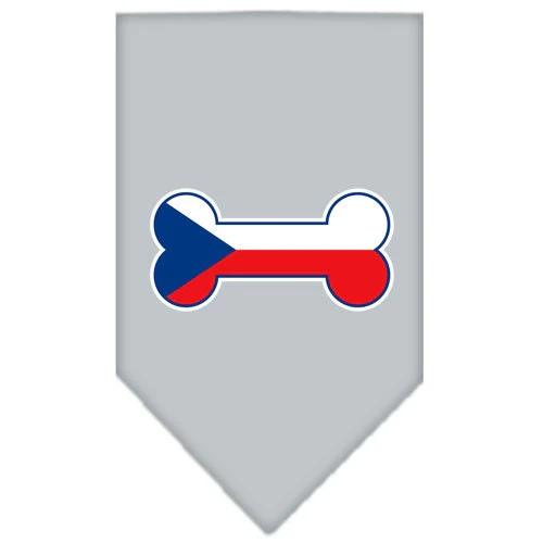 Pet and Dog Bandana Screen Printed,  "Bone Shaped Czech Republic Flag" - Image 10