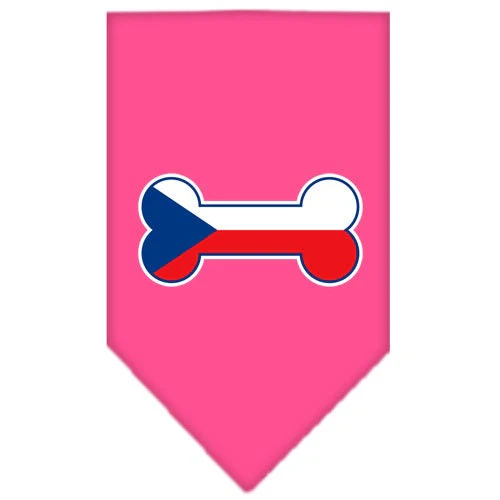 Pet and Dog Bandana Screen Printed,  "Bone Shaped Czech Republic Flag" - Image 6