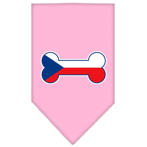 Pet and Dog Bandana Screen Printed,  "Bone Shaped Czech Republic Flag" - Image 7