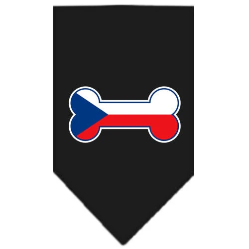 Pet and Dog Bandana Screen Printed,  "Bone Shaped Czech Republic Flag" - Image 8