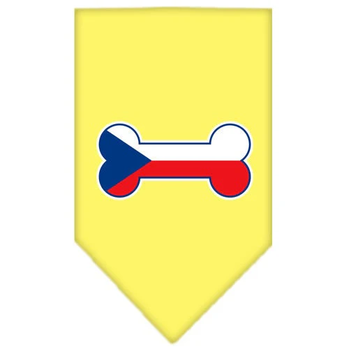 Pet and Dog Bandana Screen Printed,  "Bone Shaped Czech Republic Flag" - Image 9